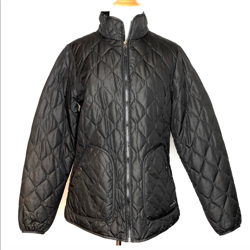 Eddie Bauer women’s black puffer coat nylon size M